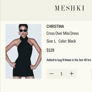 Meshki Christina Black Halter Mini Dress